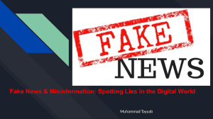 Fake News & Misinformation: Spotting Lies in the Digital World Seminar