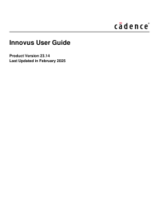 Cadence Innovus User Guide v23.14 - IC Physical Design & EDA