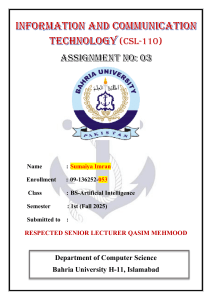 CSS Basics Assignment: Inline Styling for Webpages - Bahria University