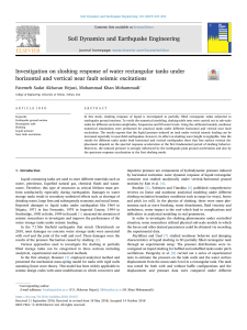 Sloshing Response of Water Tanks Under Seismic Excitations