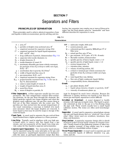 Separators & Filters design