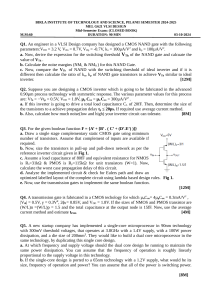 VLSI Design Mid-Semester Exam - BITS Pilani