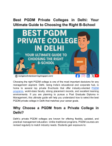 Best PGDM Colleges in Delhi: A Complete Guide