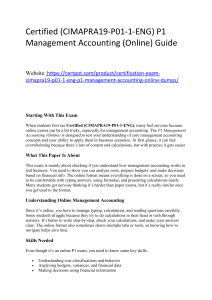 CIMA P1 Management Accounting Online Exam Guide