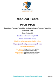 PTCB-PTCE Exam Sample Questions & Answers | Pharmacy Tech
