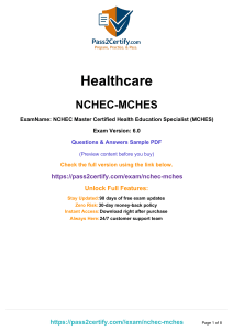 NCHEC-MCHES Exam Sample Questions | Healthcare