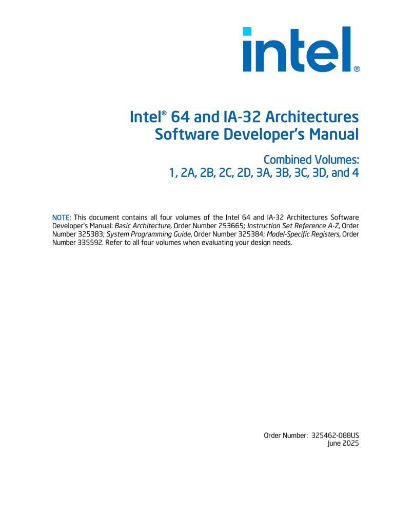 Intel 64 & IA-32 Architectures Software Developer's Manual