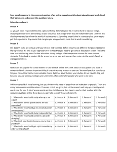 Education and Work: Online Magazine Article Comprehension Questions