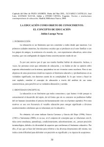 El concepto de educaci&oacute;n: Caracter&iacute;sticas y teor&iacute;as