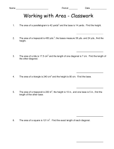 Area Calculation Classwork: Geometry Problems
