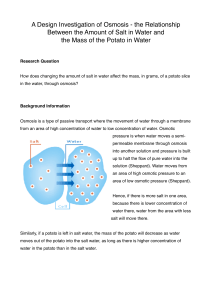 Osmosis Experiment: Salt Concentration & Potato Mass Change Investigation