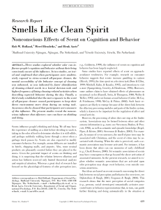 Nonconscious Effects of Scent on Cognition & Behavior | Psychology Research