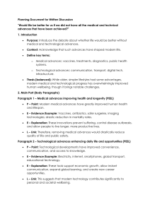 Planning Document: Life Without Medical & Tech Advances Debate