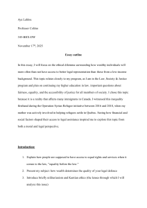 Essay Outline: Wealth & Legal Representation Ethics
