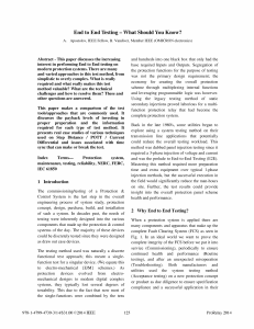 End to End Testing in Modern Protection Systems: An IEEE Paper