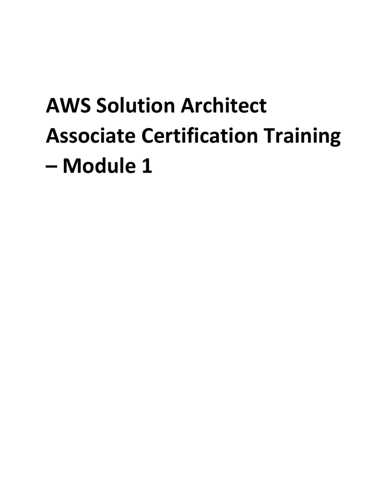 AWS Solution Architect Associate Training: Computer & Networking Basics