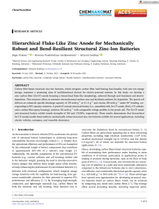 Hierarchical Zinc Anode for Robust & Bend-Resilient Structural Batteries
