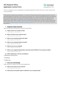 ACE Research Ethics Application Form for UEL Students