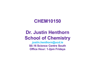 CHEM10150 Thermodynamics & Thermochemistry Lecture Notes UCD