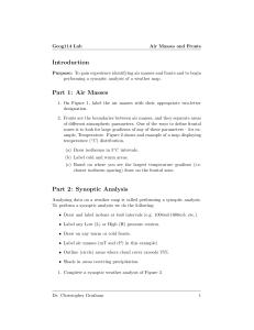 Geog114 Lab: Air Masses & Fronts Synoptic Weather Map Analysis