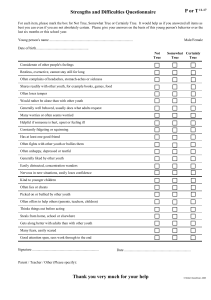 Strengths and Difficulties Questionnaire (SDQ) for Youth 11-17