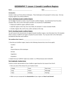 Geography 7 Lesson 1: Canada's Landform Regions