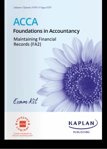 ACCA FA2 Maintaining Financial Records Exam Kit 2024-2025 | Kaplan
