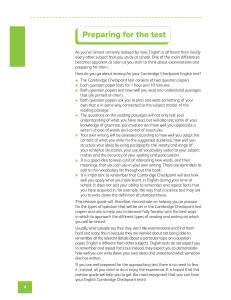 Cambridge Checkpoint English Test Revision Guide
