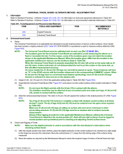 Aircraft Universal Travel Board Adjustment - Maintenance Manual