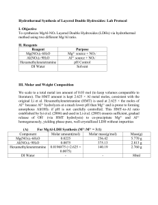 Hydrothermal Synthesis of MgAl-LDHs: Lab Protocol