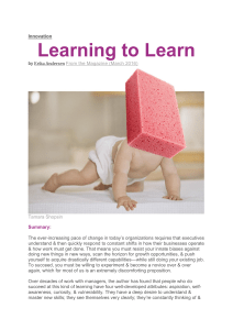 Learning to Learn: Innovation & Adaptability for Executives