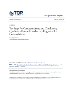 Ten Steps for Qualitative Research: Pragmatic Design & Methodology