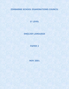 O' Level English Language Paper 2 - Nov 2001 Exam