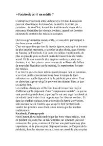 Facebook est-il un media?