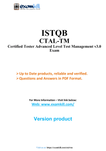 ISTQB CTAL-TM Exam Questions & Answers