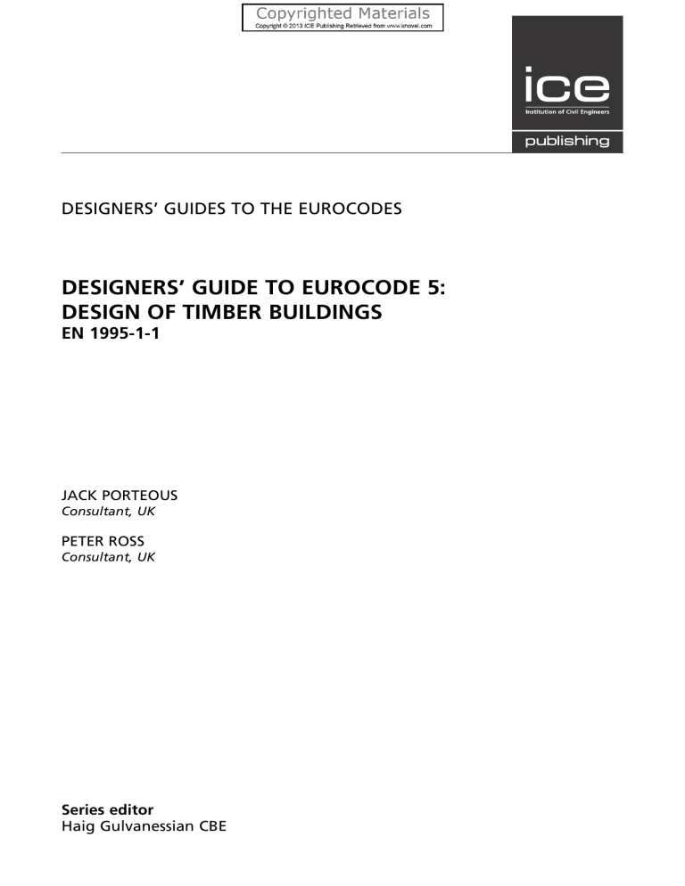Designers' Guide to Eurocode 5: Timber Building Design (EN 1995-1-1)