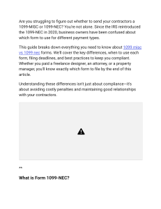 1099-MISC vs 1099-NEC: Guide to Filing & Compliance for Businesses