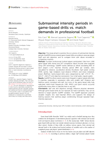 Football Training: Submaximal Intensity Drills vs. Match Demands