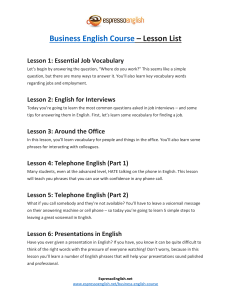 Business English Course Lesson List | Espresso English