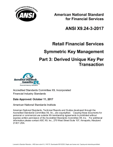 ANSI X9.24-3-2017: DUKPT Key Management Standard