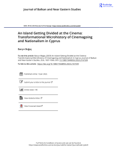Cyprus Cinema, Nationalism & Division: A Microhistory Study