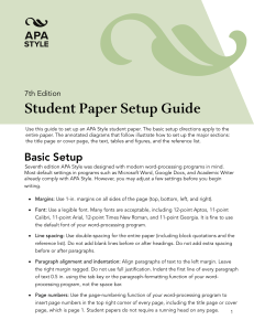 APA 7th Edition Student Paper Setup Guide