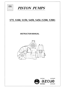 Manuel d'instructions pour pompes &agrave; piston : S75, S100, S150, S450, S456