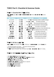 TOEIC Grammar Guide: Checklist & Practice