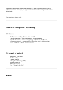 Riassunto Contabilit&agrave; Direzionale