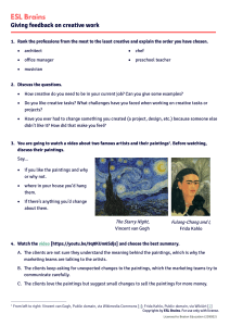 Giving Feedback on Creative Work: ESL Discussion & Role-Play Activity