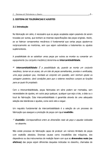 Sistemas de Toler&acirc;ncia e Ajuste: Intercambiabilidade e Terminologia