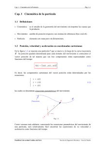 Cinem&aacute;tica de la Part&iacute;cula: Posici&oacute;n, Velocidad, Aceleraci&oacute;n
