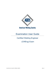 Certified Welding Engineer (CWEng) Exam User Guide - AWS Certification