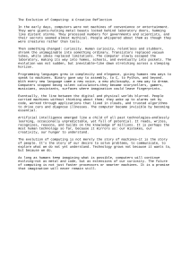 Evolution of Computing: A Creative Reflection